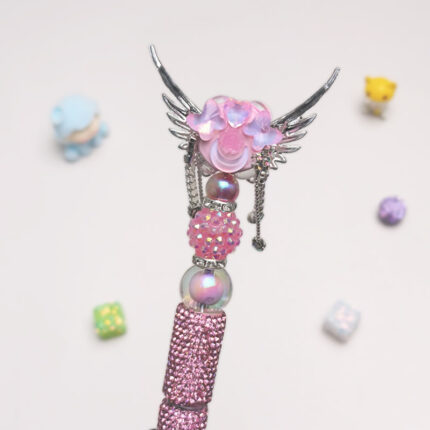 Angel Wings Pink Rhinestone Pen Vintage - Image 3