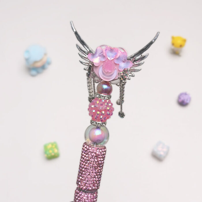 Angel Wings Pink Rhinestone Pen Vintage - Image 3