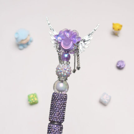 Angel Wings Purple Rhinestone Pen Vintage - Image 3