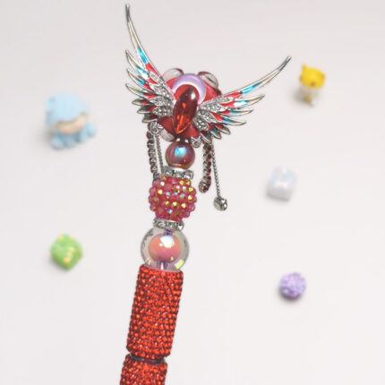 Angel Wings Red Rhinestone Pen Vintage - Image 3