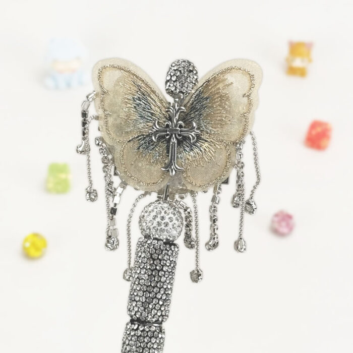 Bible Flip-page Silver Rhinestone Pen Vintage - Image 2