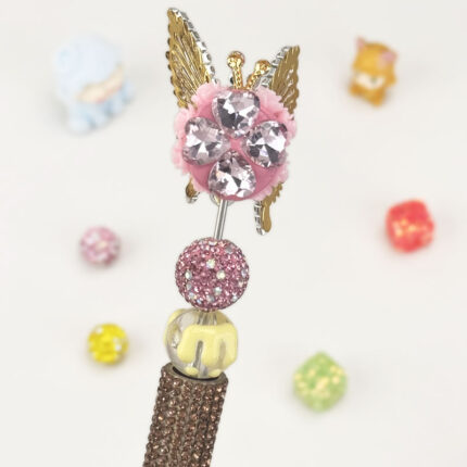 Butterfly Golden Half Rhinestone Pen Vintage - Image 4