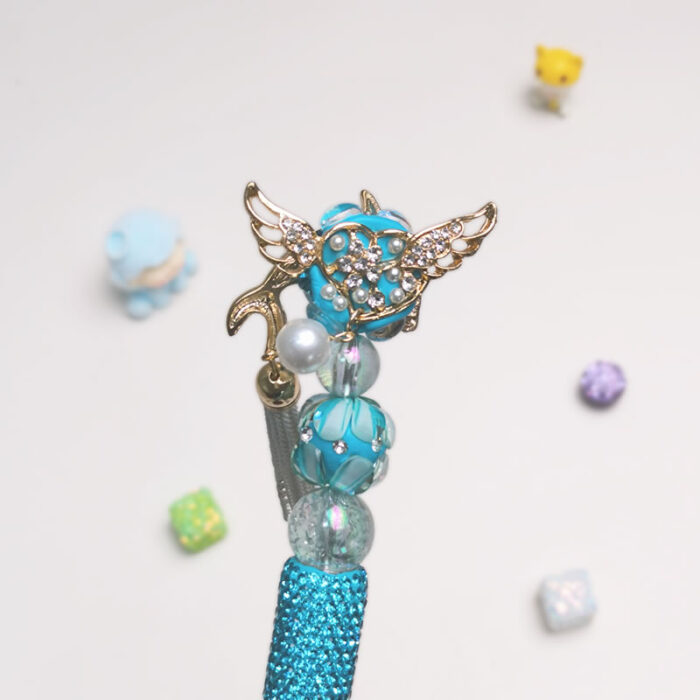 Dolphin ky blue Rhinestone Pen Vintage - Image 3