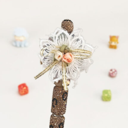 Fake Flower White Rhinestone Pen Vintage - Image 3