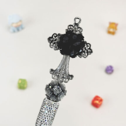 Iron Art Cross White Rhinestone Pen Vintage - Image 3
