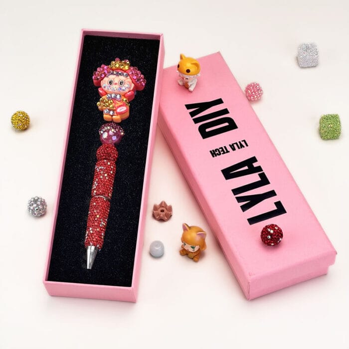 Labubu L1 Red Rhinestone Pen Popmart - Image 2