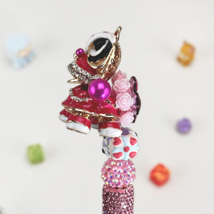 Lion Dance RoseRed Rhinestone Pen Chinese Style - Image 3