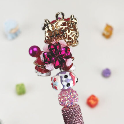 Lion Dance RoseRed Rhinestone Pen Chinese Style - Image 4