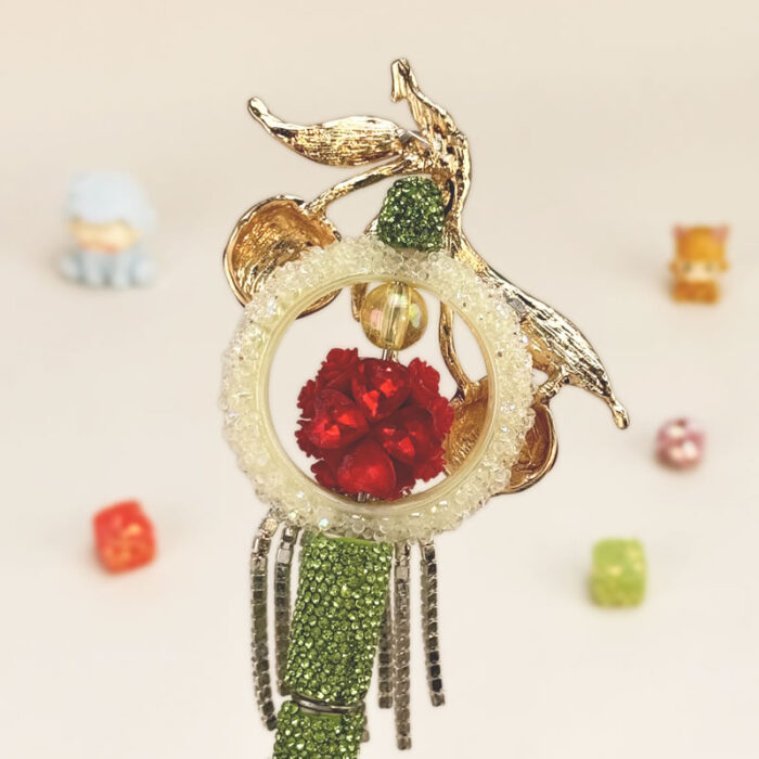 Lychees Green Rhinestone Pen Vintage - Image 3