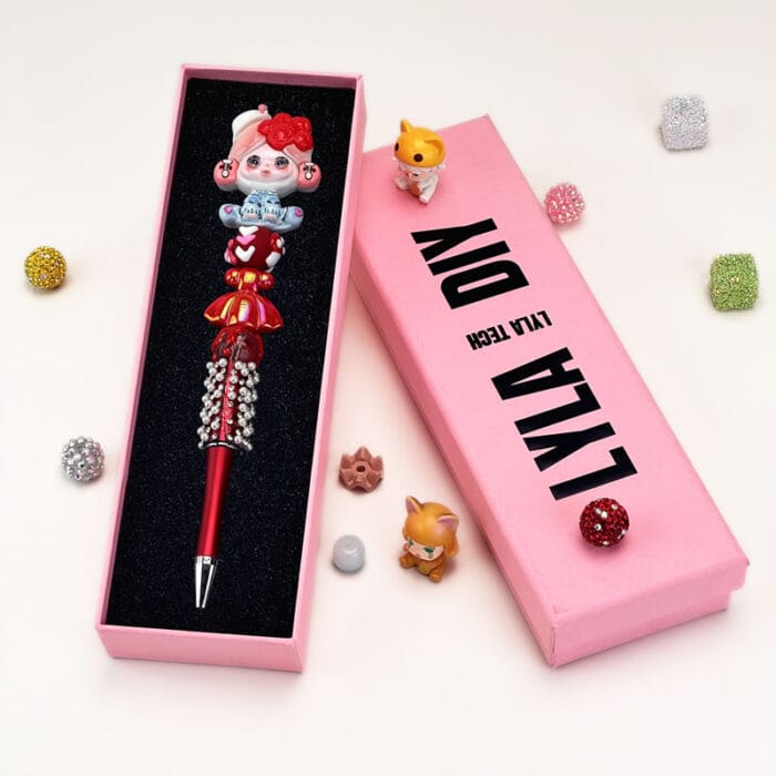 Molly Red Half Beaded Pen Popmart - Image 2
