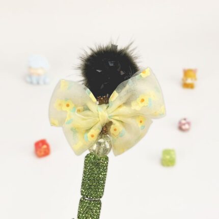 Mushroom Green Rhinestone Pen Vintage - Image 3