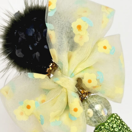 Mushroom Green Rhinestone Pen Vintage - Image 4