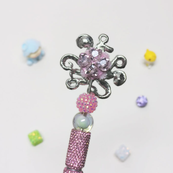 Octopus Pink Rhinestone Pen Vintage - Image 3
