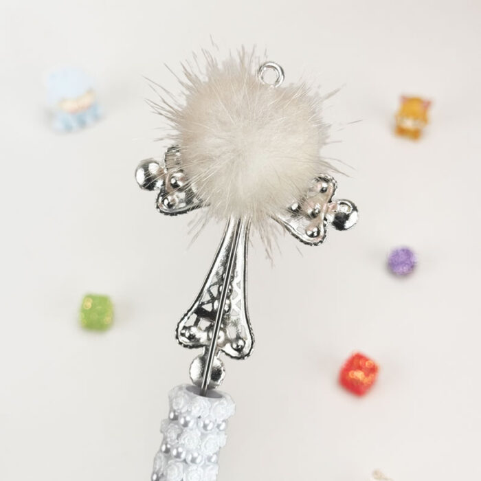 Pearl Cross White Half Rhinestone Pen - Image 3
