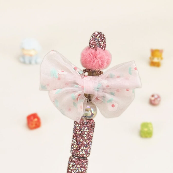 Petals Bow Knot Rhinestone Pen Vintage - Image 3