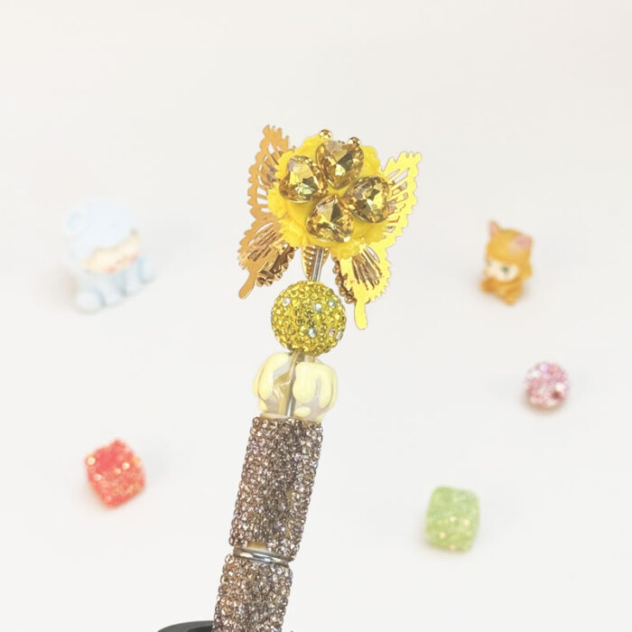 Rhinestone Butterfly Golden Rhinestone Pen Vintage - Image 3