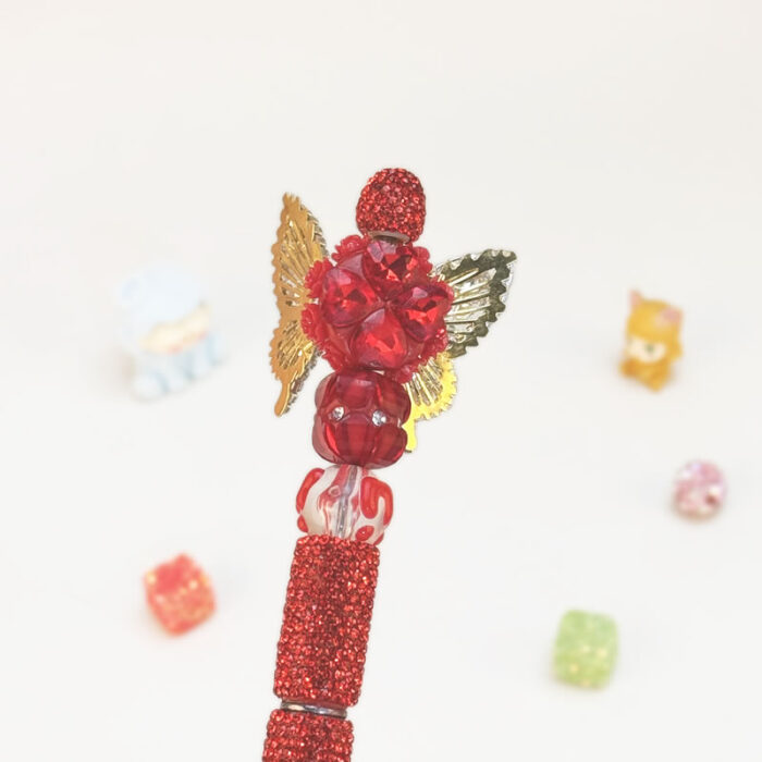 Rhinestone Butterfly Red Rhinestone Pen Vintage - Image 2