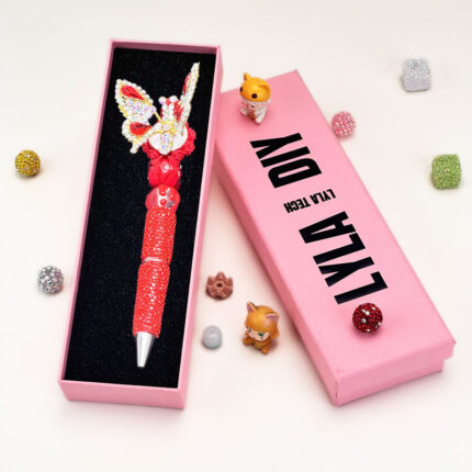 Rhinestone Butterfly Red Rhinestone Pen Vintage - Image 3