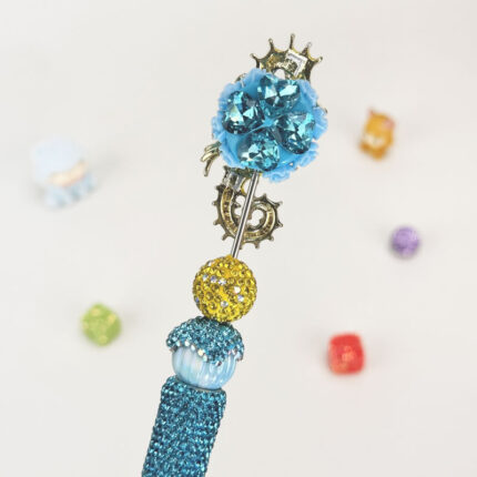 Sea Horse Blue Rhinestone Pen Vintage - Image 3