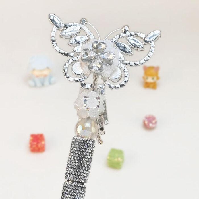 Butterfly Sliver Rhinestone Pen Vintage - Image 2
