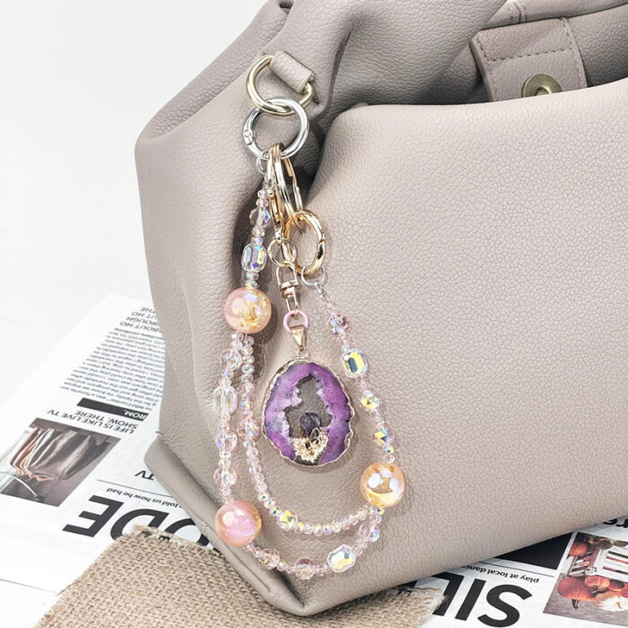 Amethyst Allure Charm DIY-Chain BagChain KeyChain - Image 2