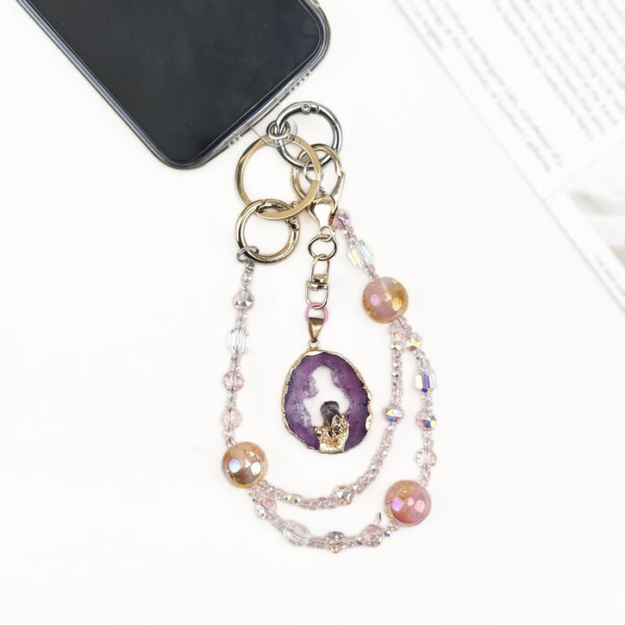 Amethyst Allure Charm DIY-Chain BagChain KeyChain - Image 3