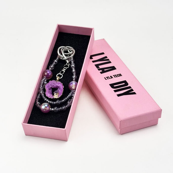 Amethyst Aura Charm DIY-Chain BagChain KeyChain - Image 4