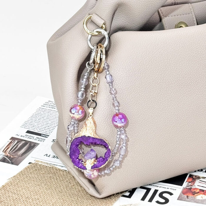 Amethyst Luxe Charm DIY-Chain BagChain KeyChain - Image 2