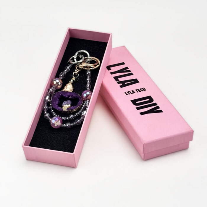 Amethyst Luxe Charm DIY-Chain BagChain KeyChain - Image 4