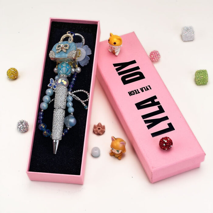 Lake Blue Handbag Multi-functional Rehinestone Pen and Keychain - Image 6