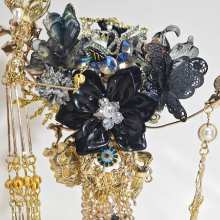 Black Gold Flower Series with Tassel Pen - Image 3