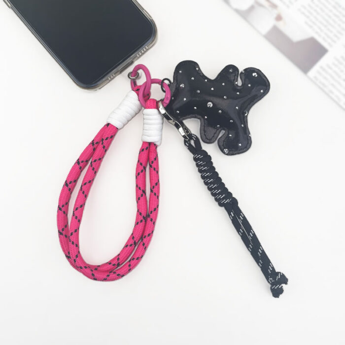 Black&Rose Rhinestone Blackbear Keychain - Image 2