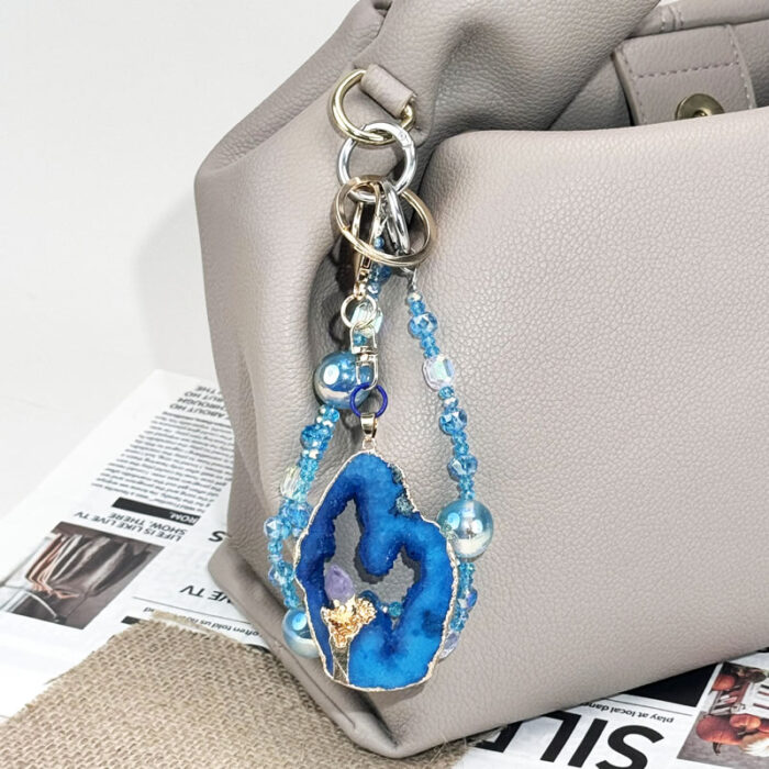 Blue Agate Essence Charm DIY-Chain BagChain KeyChain - Image 2
