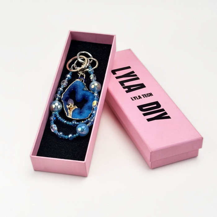 Blue Agate Essence Charm DIY-Chain BagChain KeyChain - Image 4