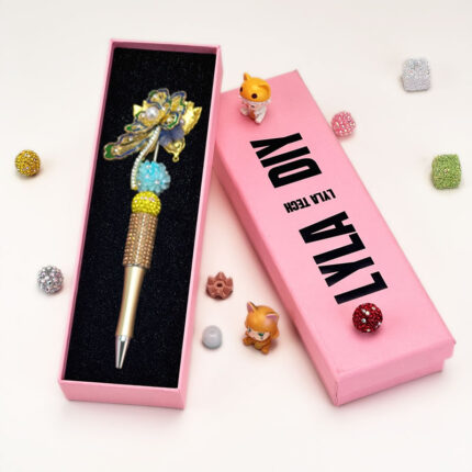 Butterfly Gloden Half Rhinestone Pen Fancy - Image 3