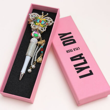 Butterfly Silver Half Rhinestone Pen Fancy - Image 3