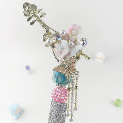 Chinese Lute Multi-functional Rhinestone Beaded Pen and Keychain - Image 5