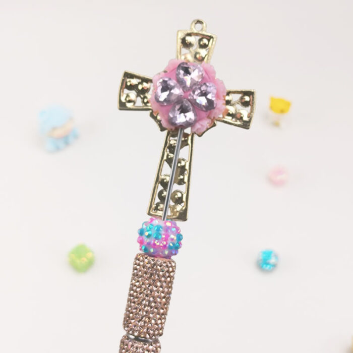 Colorful Cross Full Rhinestone Pen - Image 2
