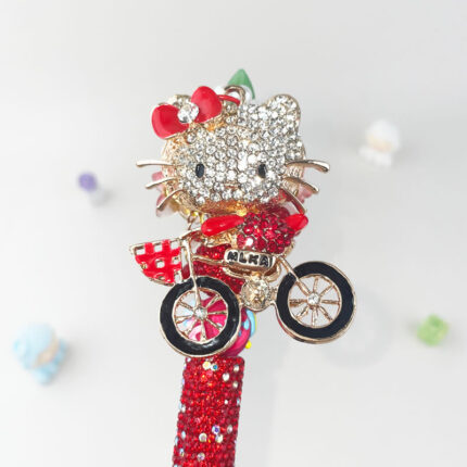 Hello Kitty Bicyle  Multi-functional Rehinestone Beaded Pen and Keychain - Image 4