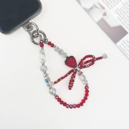 Burgundy Red & Champagne & Metalstyle Multi-functional Rehinestone Pen and Keychain - Image 3