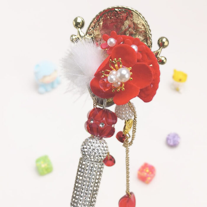 Masked Woman Silver Half Rhinestone Pen Fancy - Image 2