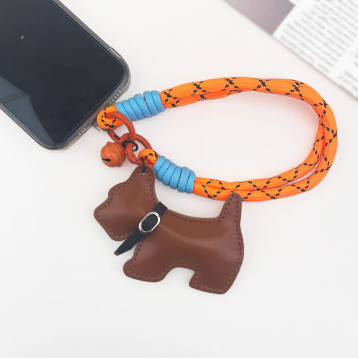 Orange String Brown Petdog Keychain - Image 2