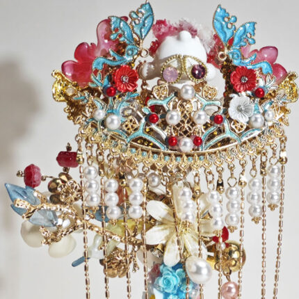 Red&Blue Onyx Style Red Heart with Tassel Pen - Image 4