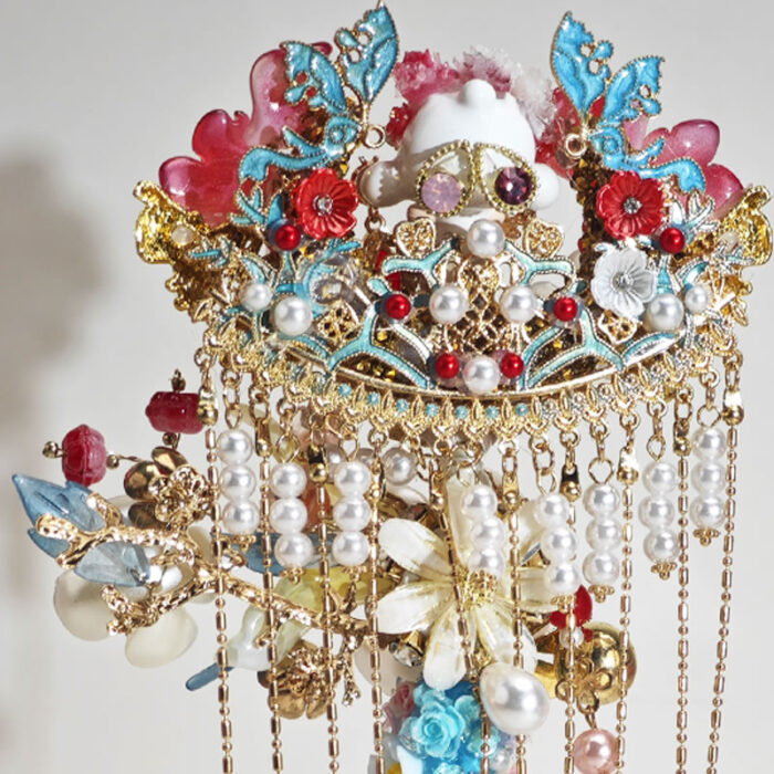 Red&Blue Onyx Style Red Heart with Tassel Pen - Image 4