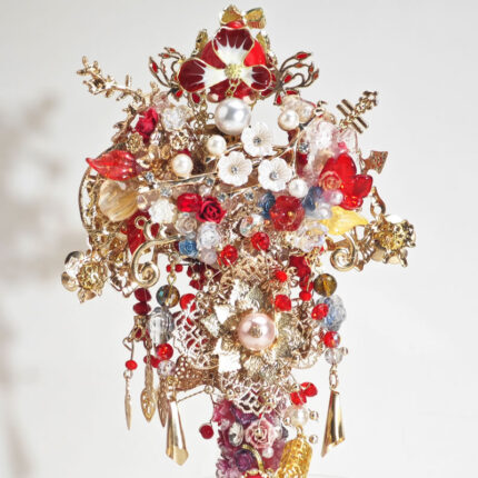 Red&Gold Onyx Style Gold Wing with Tassel Pen - Image 4