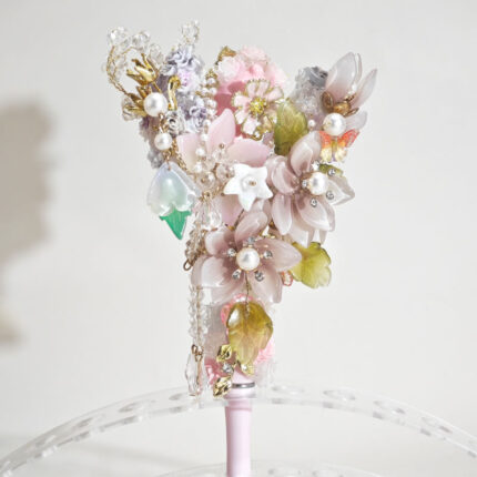 White&Purple Flowers with Green&Yellow Leaf Pen - Image 4